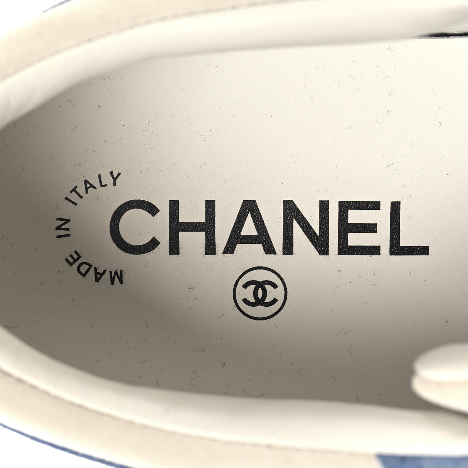 Chanel Suede Kidskin Womens CC Sneakers 39 White Blue 8 of 9