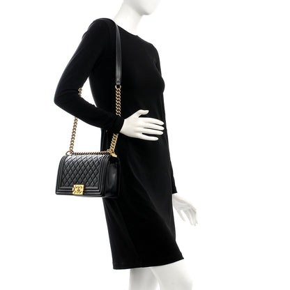 Chanel Calfskin Quilted Medium Boy Flap Black 2 of 8