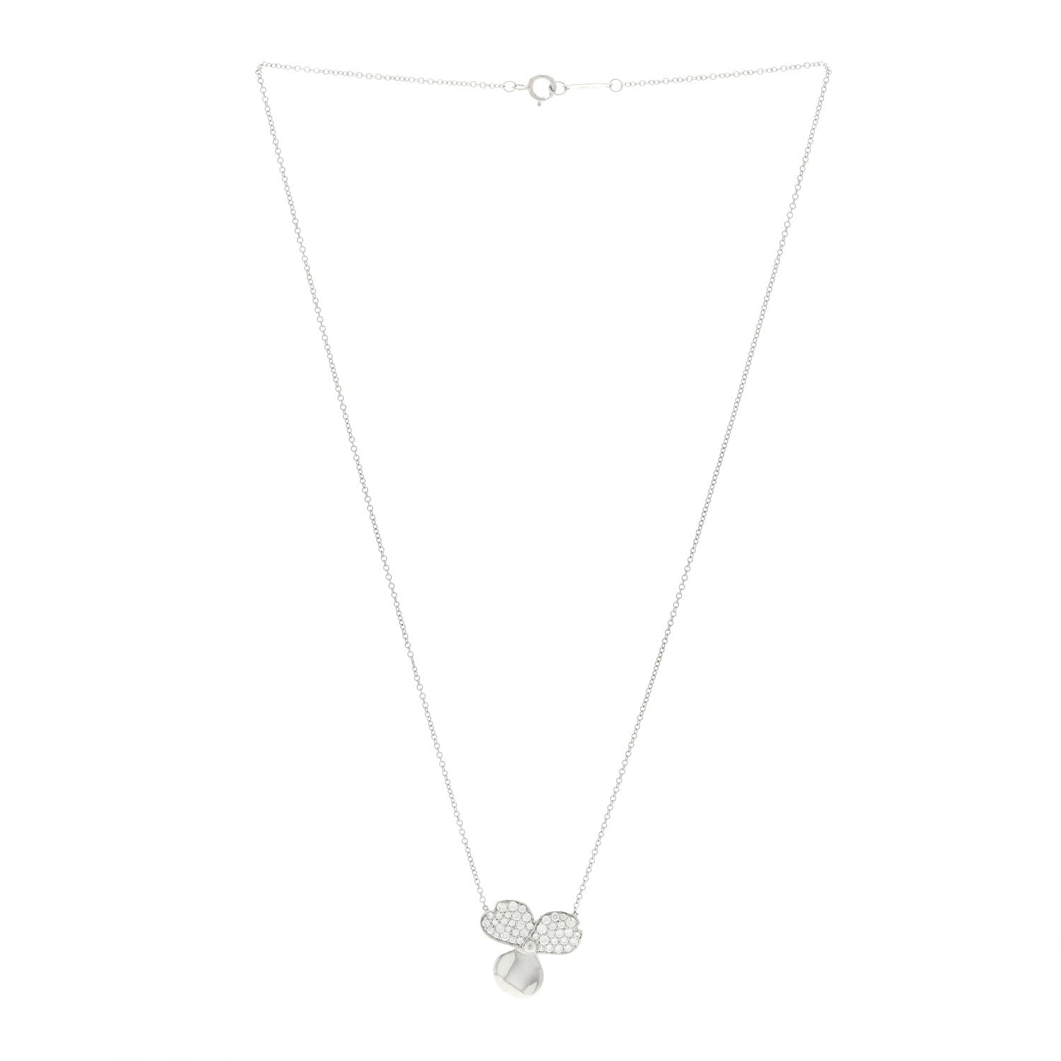 Tiffany Platinum Diamond Paper Flowers Pendant Necklace 3 of 4