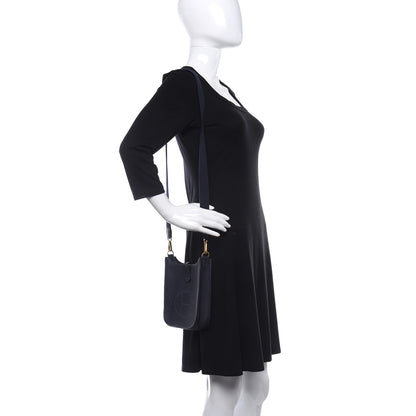 Hermes Taurillon Clemence Amazone Evelyne TPM Bleu Nuit Bleu Indigo 2 of 11