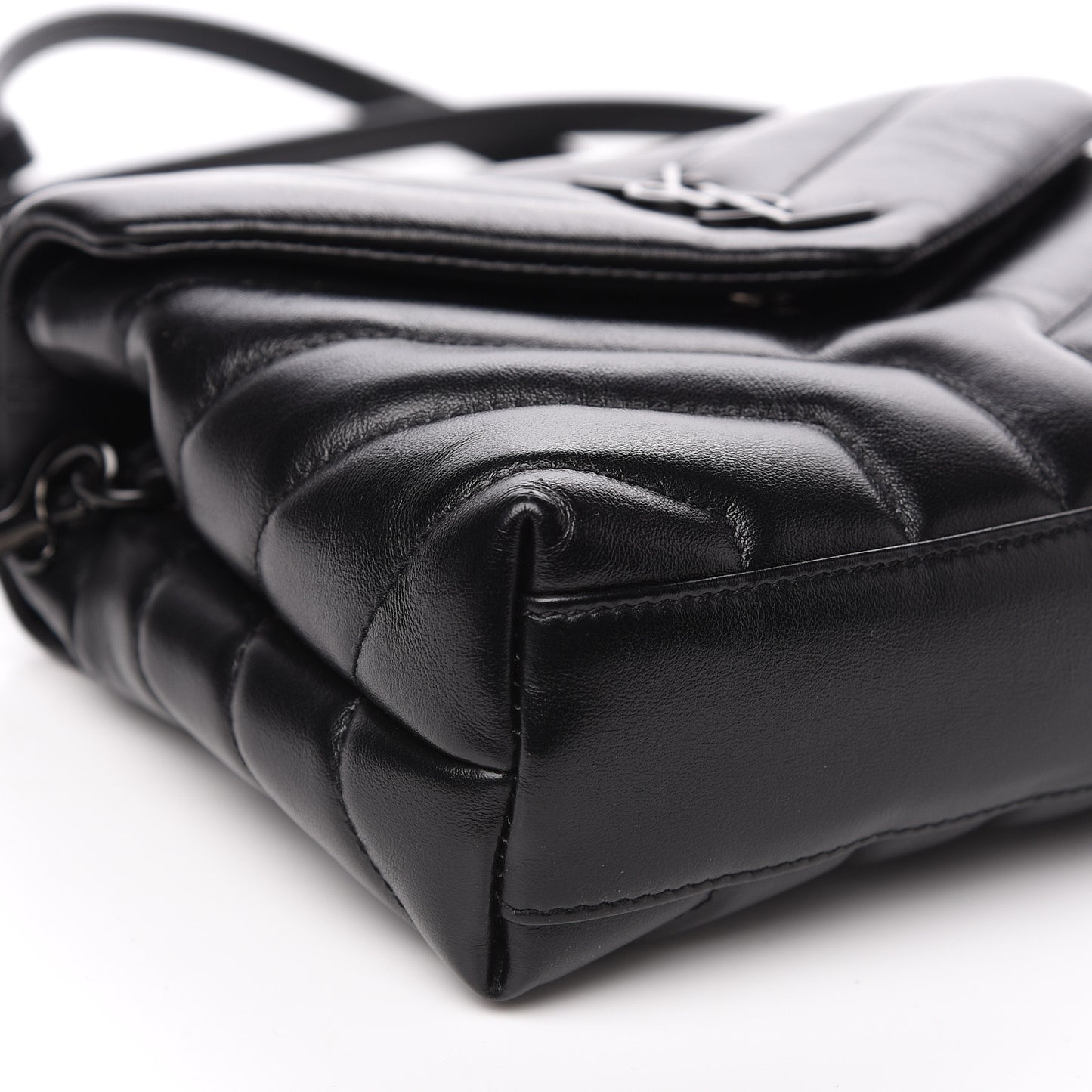 Calfskin Y Quilted Monogram Toy Loulou Crossbody Bag Black
