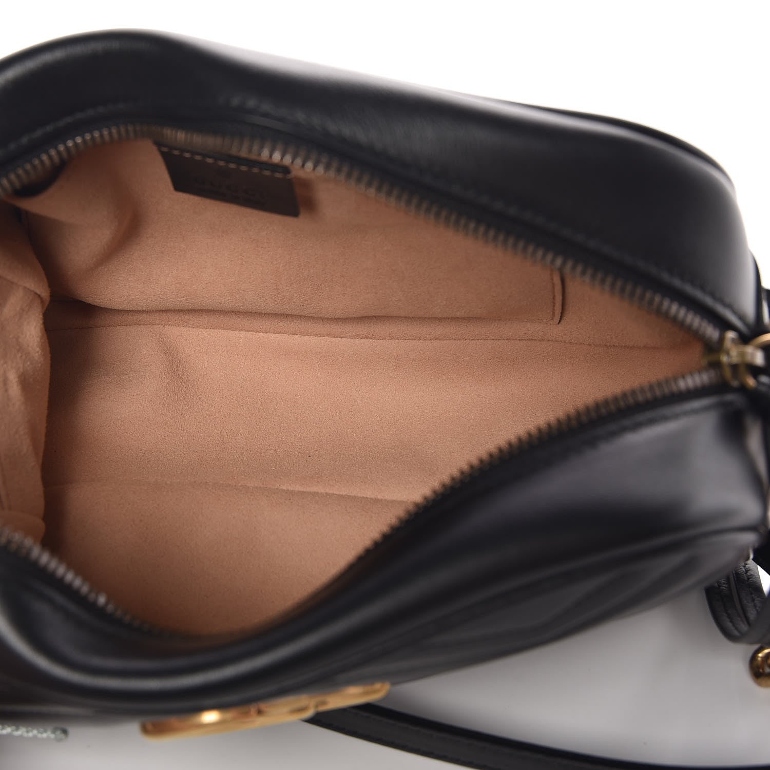 Gucci Calfskin Matelasse Small GG Marmont Chain Shoulder Bag Black 5 of 7