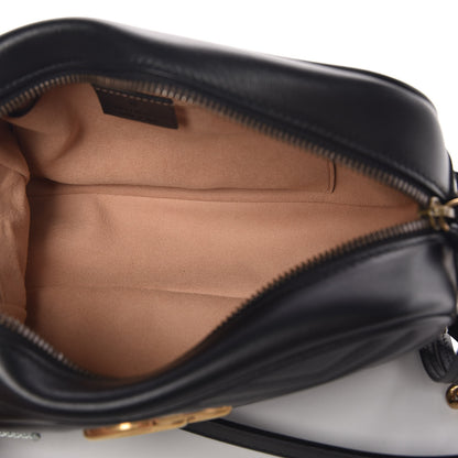 Gucci Calfskin Matelasse Small GG Marmont Chain Shoulder Bag Black 5 of 7