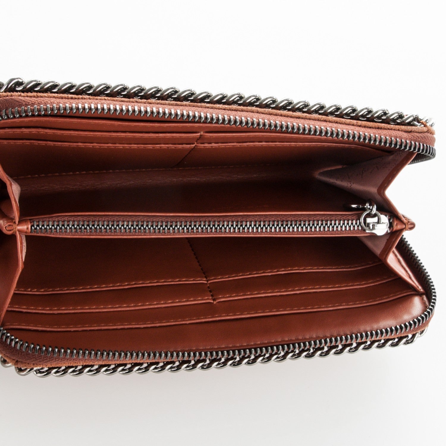 Stella McCartney Shaggy Deer Falabella Zip Around Wallet Brandy 5 of 6