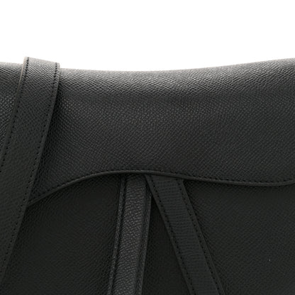 Christian Dior Grained Calfskin Saddle Bag With Strap Black 8 of 11
