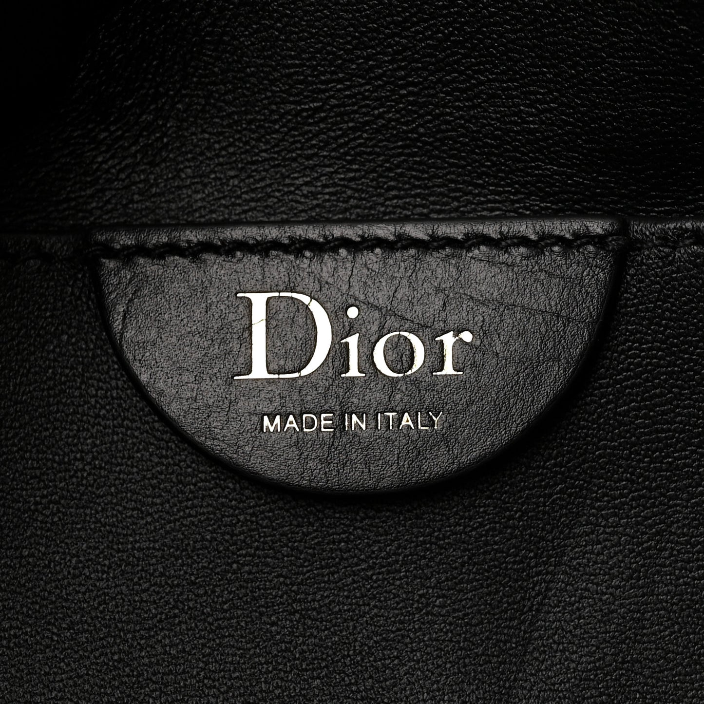 Calfskin Puffy Macrocannage Small Dior Crunchy Bag Black