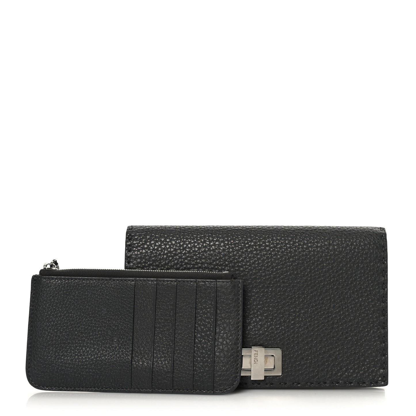Cuoio Romano Selleria Mini Peekaboo Clutch Wallet Asfalto