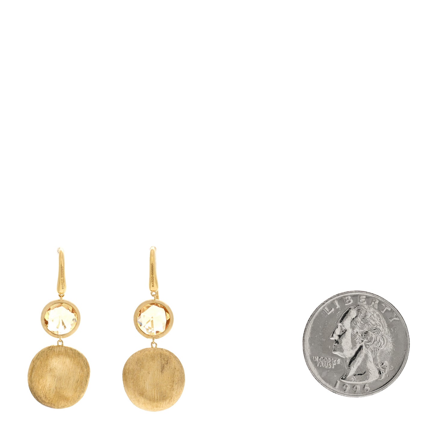 18K Yellow Gold Citrine Jaipur Double Drop Earrings