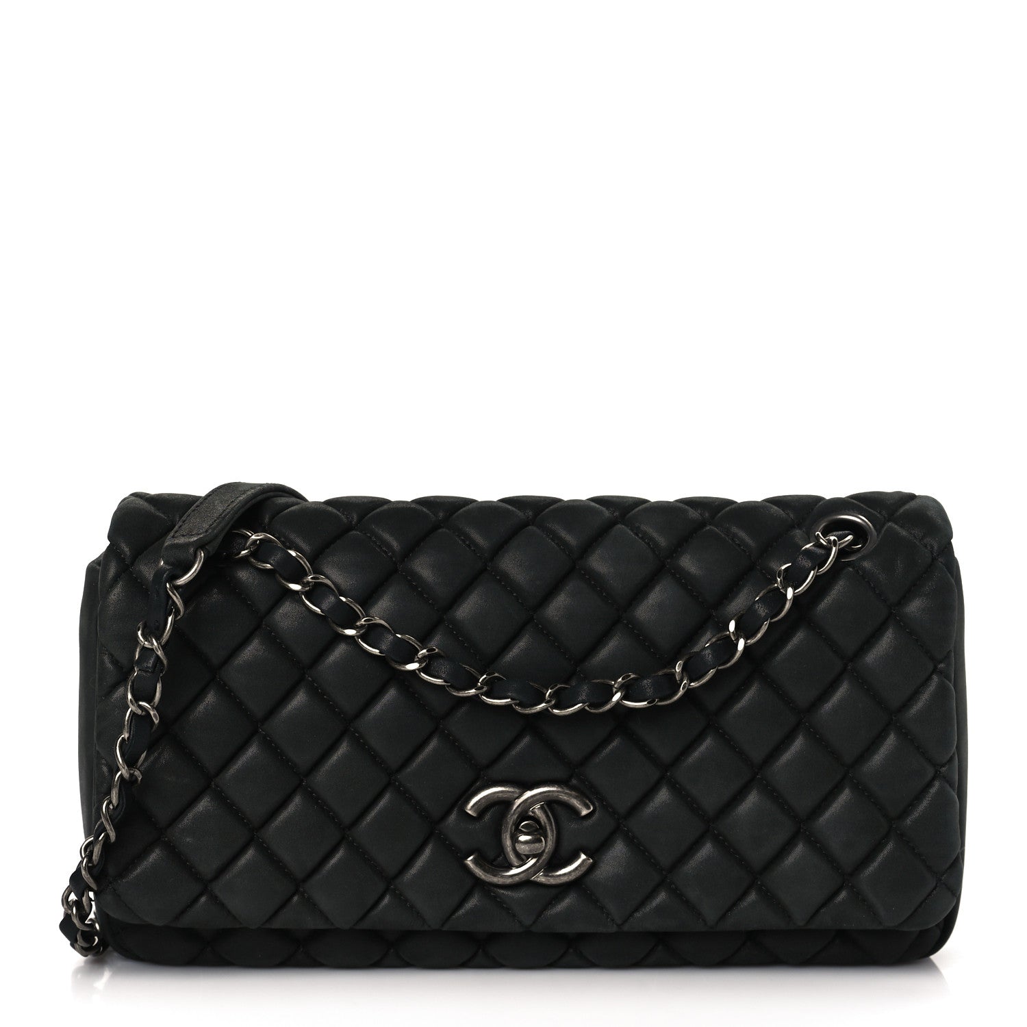 Chanel Iridescent Calfskin Small New Bubble Quilt Flap Black 1 of 9