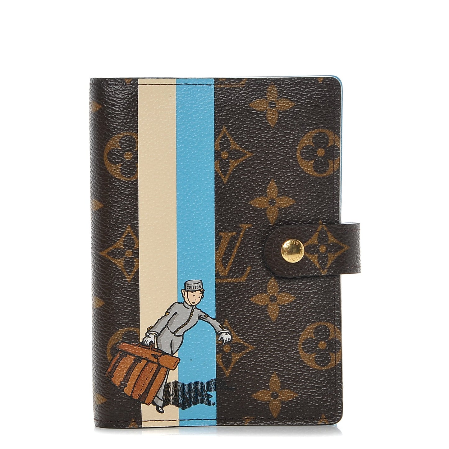 Monogram Groom Small Ring Agenda Cover Blue