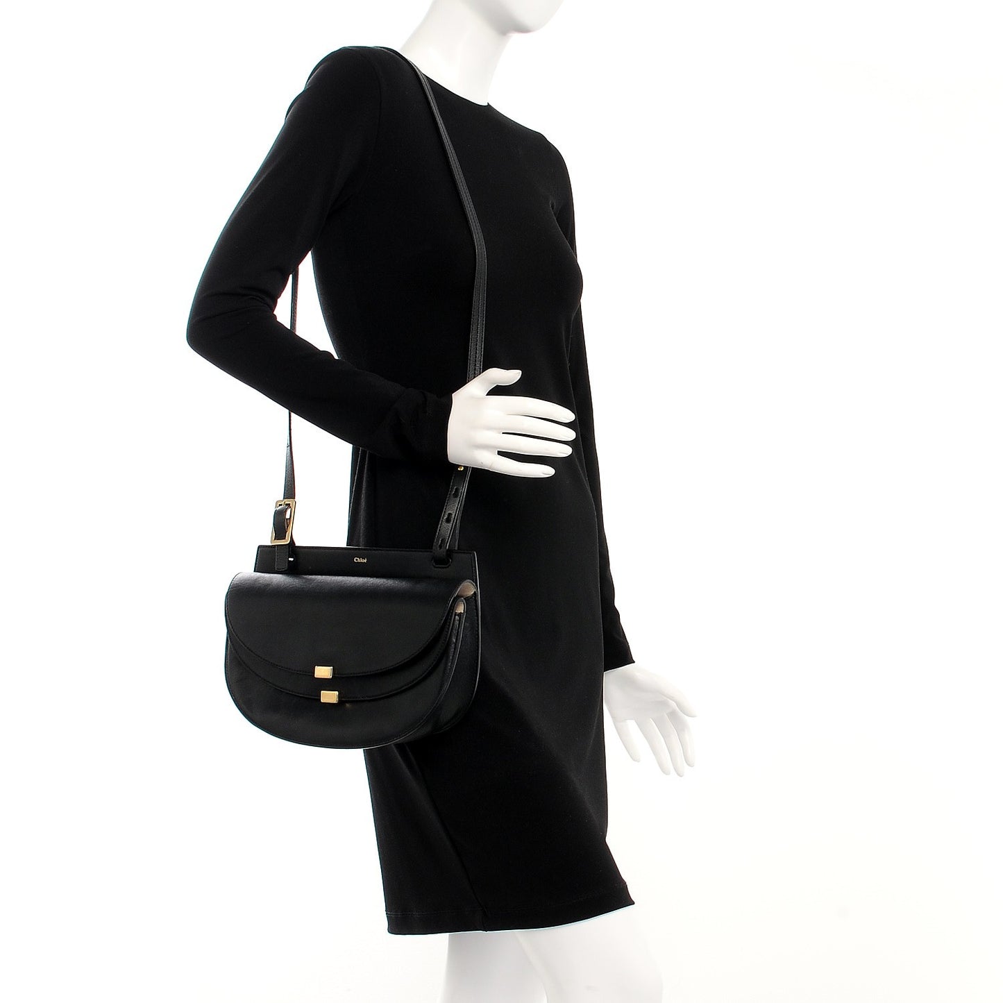 Calfskin Mini Georgia Crossbody Bag Black