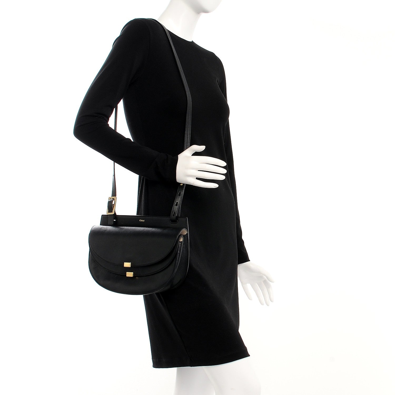 Chloe Calfskin Mini Georgia Crossbody Bag Black 2 of 7