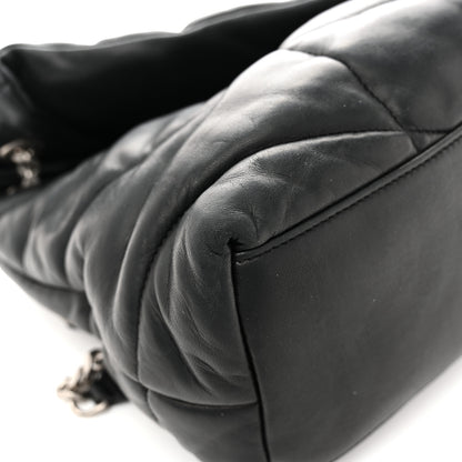 Saint Laurent Lambskin Quilted Medium Loulou Puffer Monogram Chain Satchel Black 11 of 11