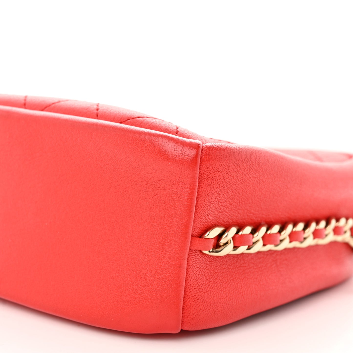 Goatskin Stitched Casual Trip North South Camera Case Red