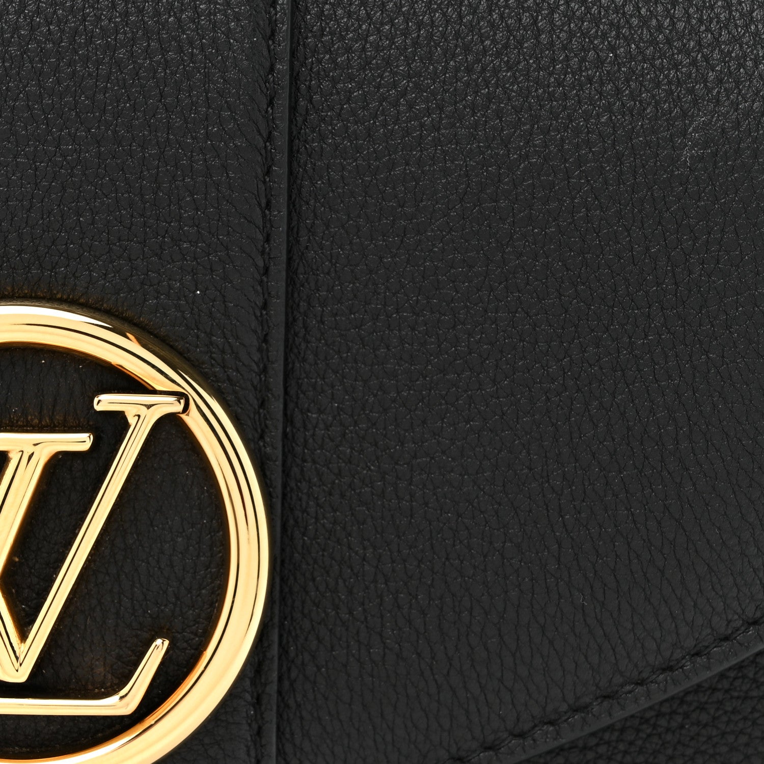 Louis Vuitton Grained Calfskin LV Pont 9 Soft MM Black 7 of 12