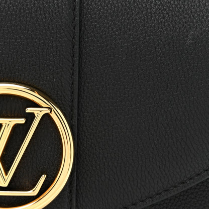Louis Vuitton Grained Calfskin LV Pont 9 Soft MM Black 7 of 12
