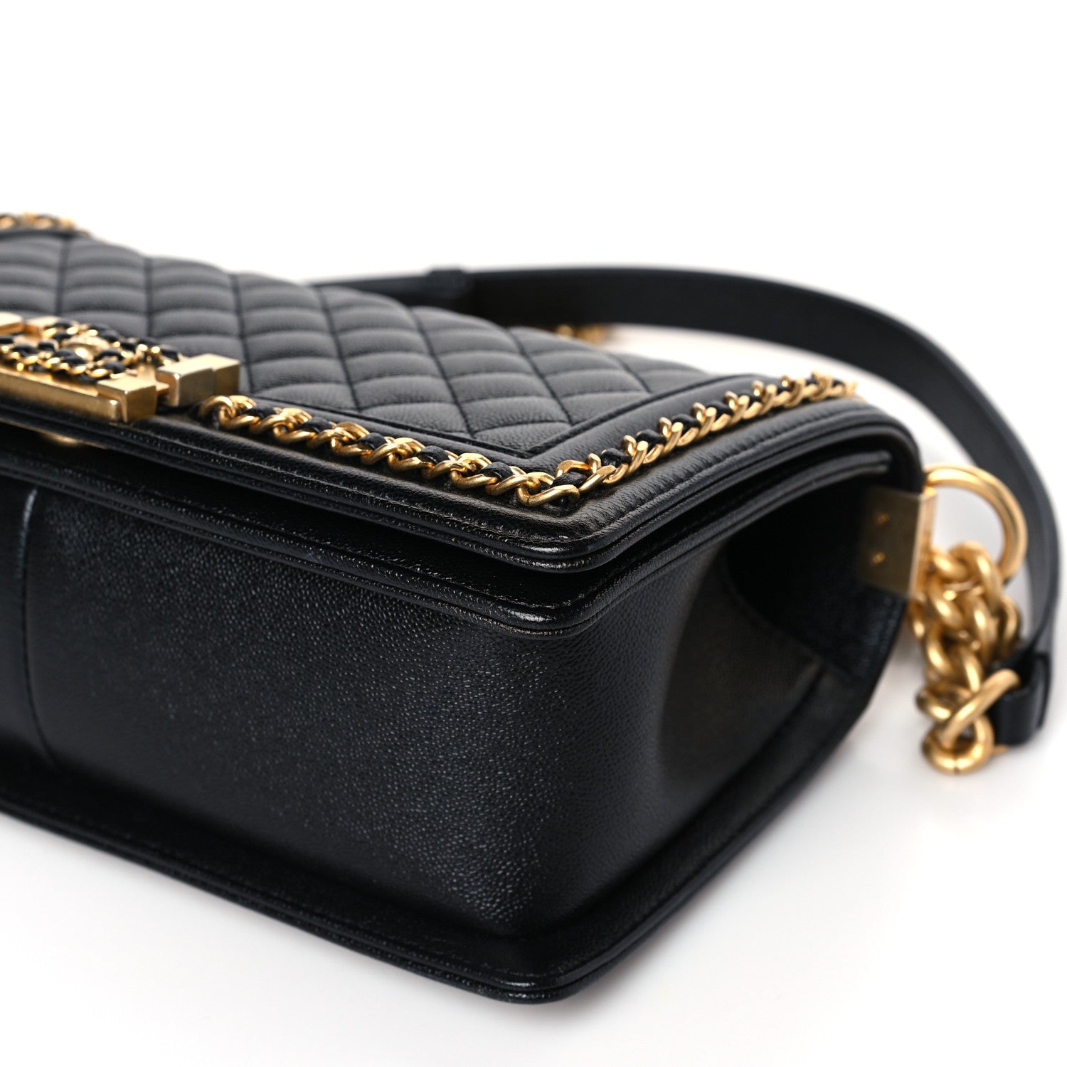 Chanel Caviar Quilted Medium Chain Around Boy Flap Black 9 of 9