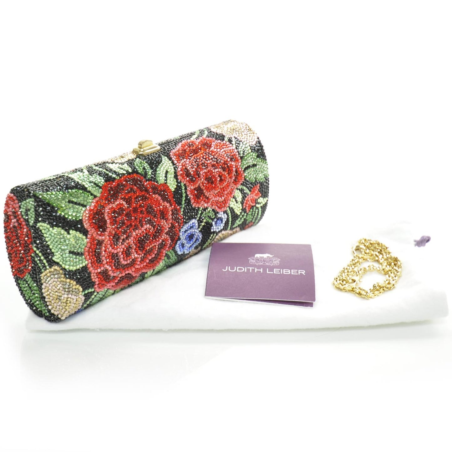 Swarovski Crystal Floral Minaudiere Evening Bag