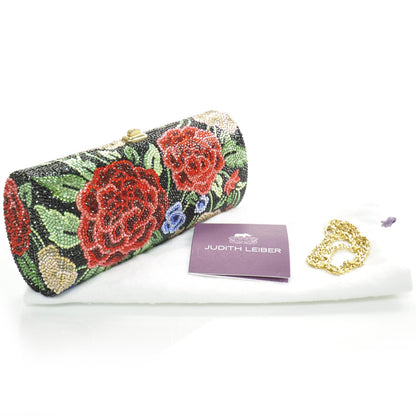 Judith Leiber Swarovski Crystal Floral Minaudiere Evening Bag 5 of 7