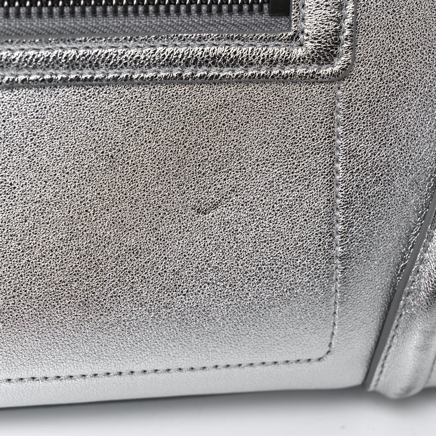 Celine Laminated Lambskin Micro Luggage Silver 17 of 18