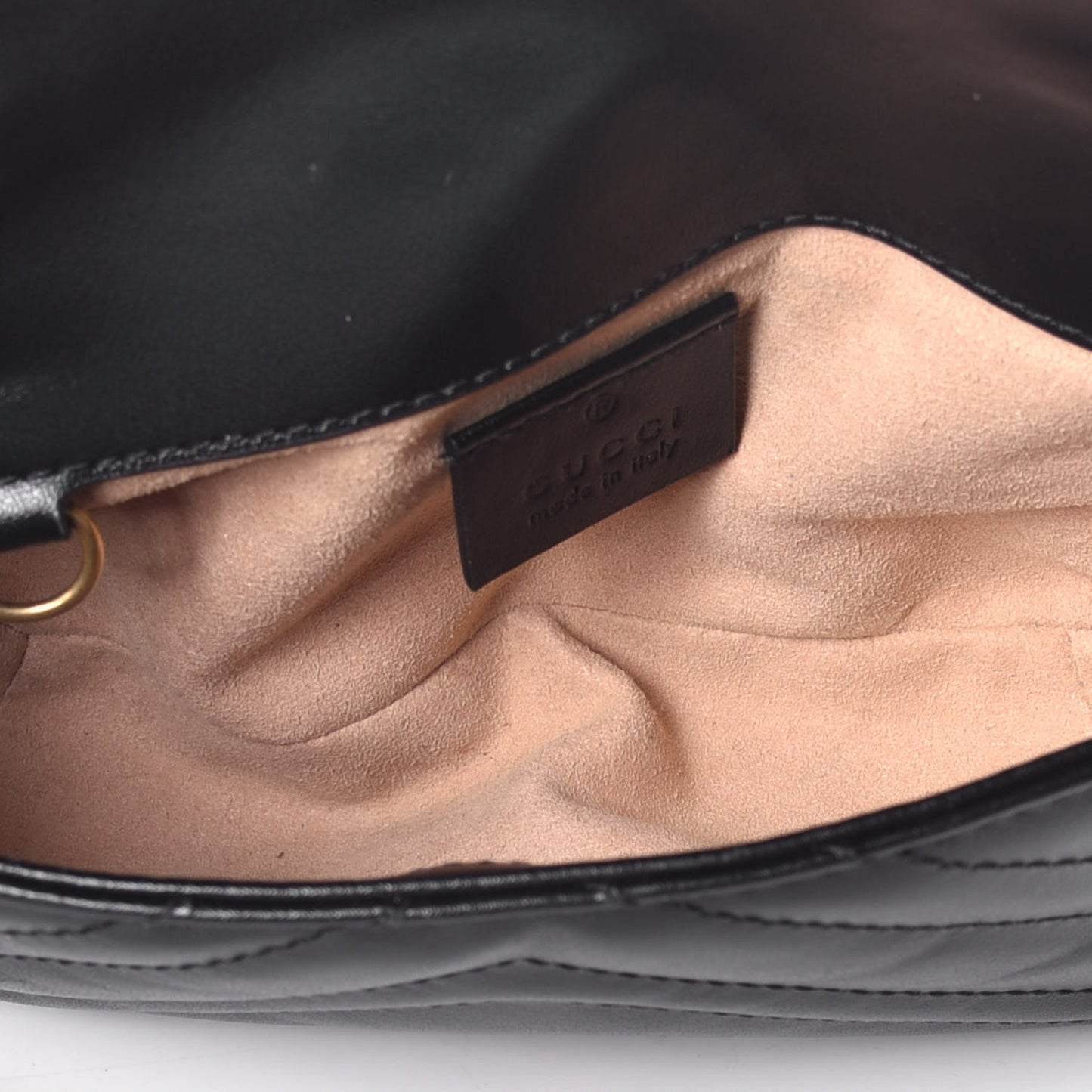 Calfskin Matelasse Super Mini GG Marmont Shoulder Bag Black