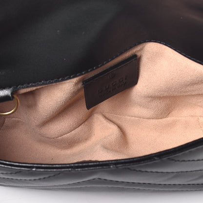 Gucci Calfskin Matelasse Super Mini GG Marmont Shoulder Bag Black 5 of 10
