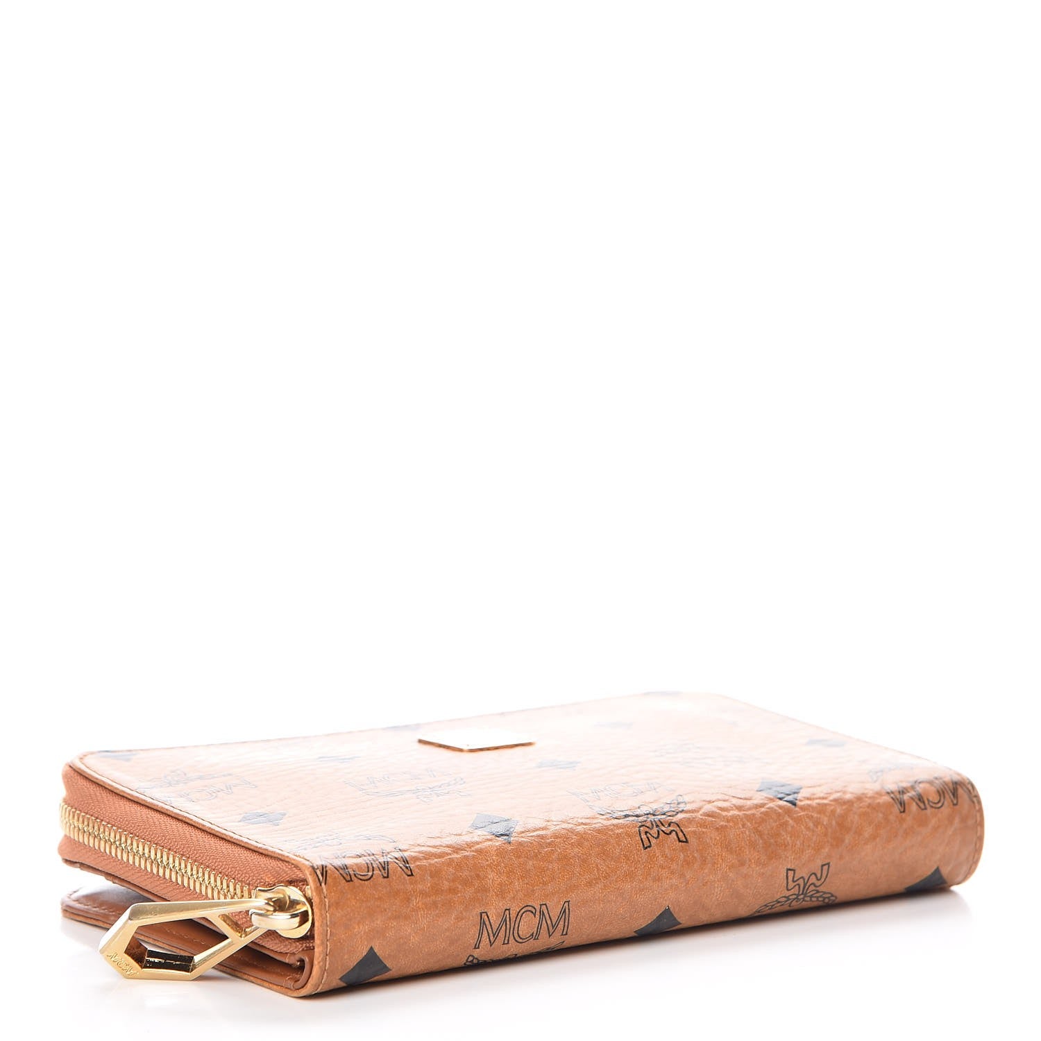 MCM Visetos Large Continental Zip Around Wallet Cognac 4 of 8