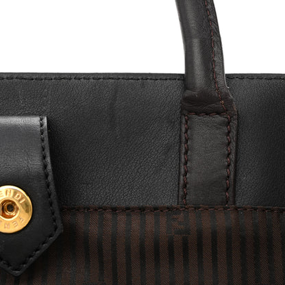 Fendi Velvet Vitello Geometric Print 2Jours Tote Multicolor Ebano Black 11 of 13