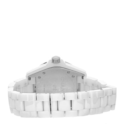 Chanel Stainless Steel Ceramic Diamond 38mm J12 Automatic Watch White 3 of 4
