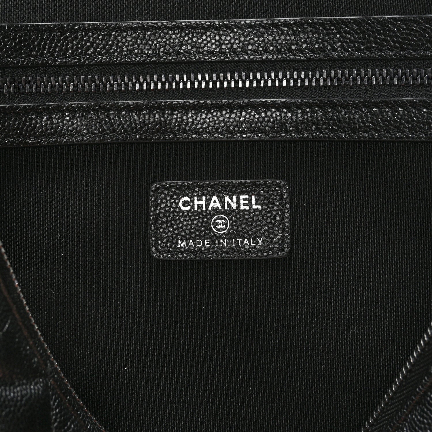 Chanel Iridescent Caviar Quilted Large Cosmetic Case Black 6 of 9