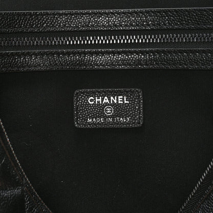 Chanel Iridescent Caviar Quilted Large Cosmetic Case Black 6 of 9