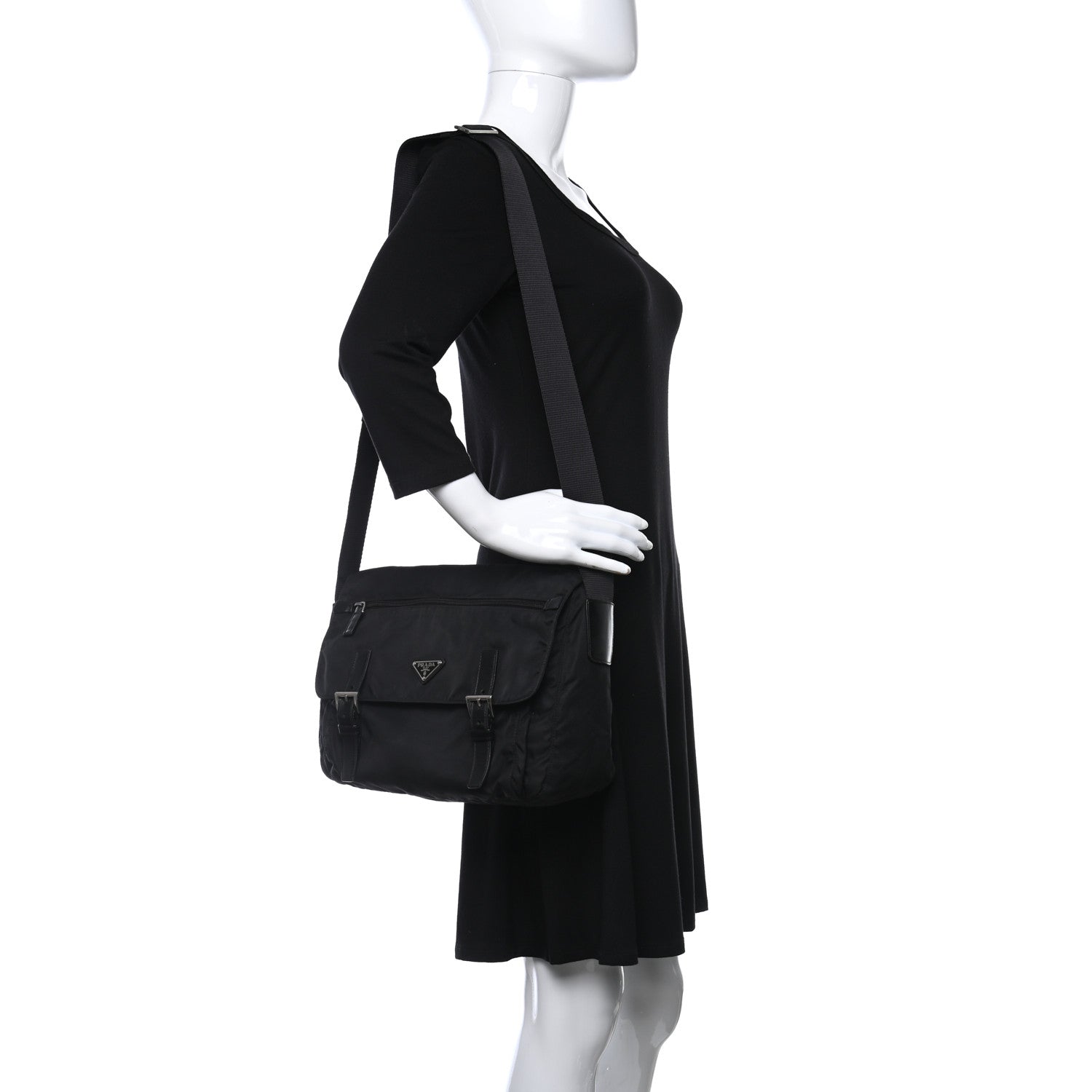 Prada Tessuto Nylon Vela Messenger Bag Black 2 of 8