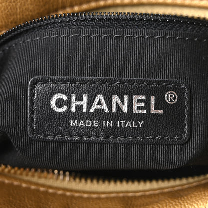 Chanel Metallic Goatskin Quilted Small Gabrielle Hobo Gold Black 6 of 11