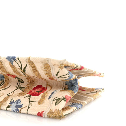 Christian Dior Canvas Embroidered Medium Hibiscus Book Tote Beige Multicolor 9 of 9