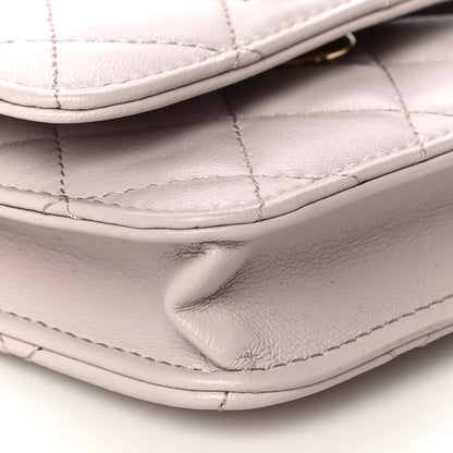 Chanel Lambskin Quilted Trendy CC Card Holder On Chain Light Pink 10 of 13