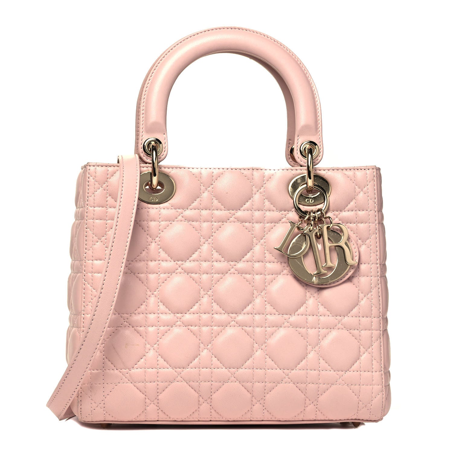 Christian Dior Lambskin Cannage Medium Lady Dior Light Pink 1 of 8