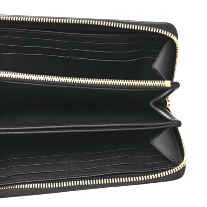 Louis Vuitton Lambskin Embossed Monogram Coussin Zippy Wallet Black 5 of 6