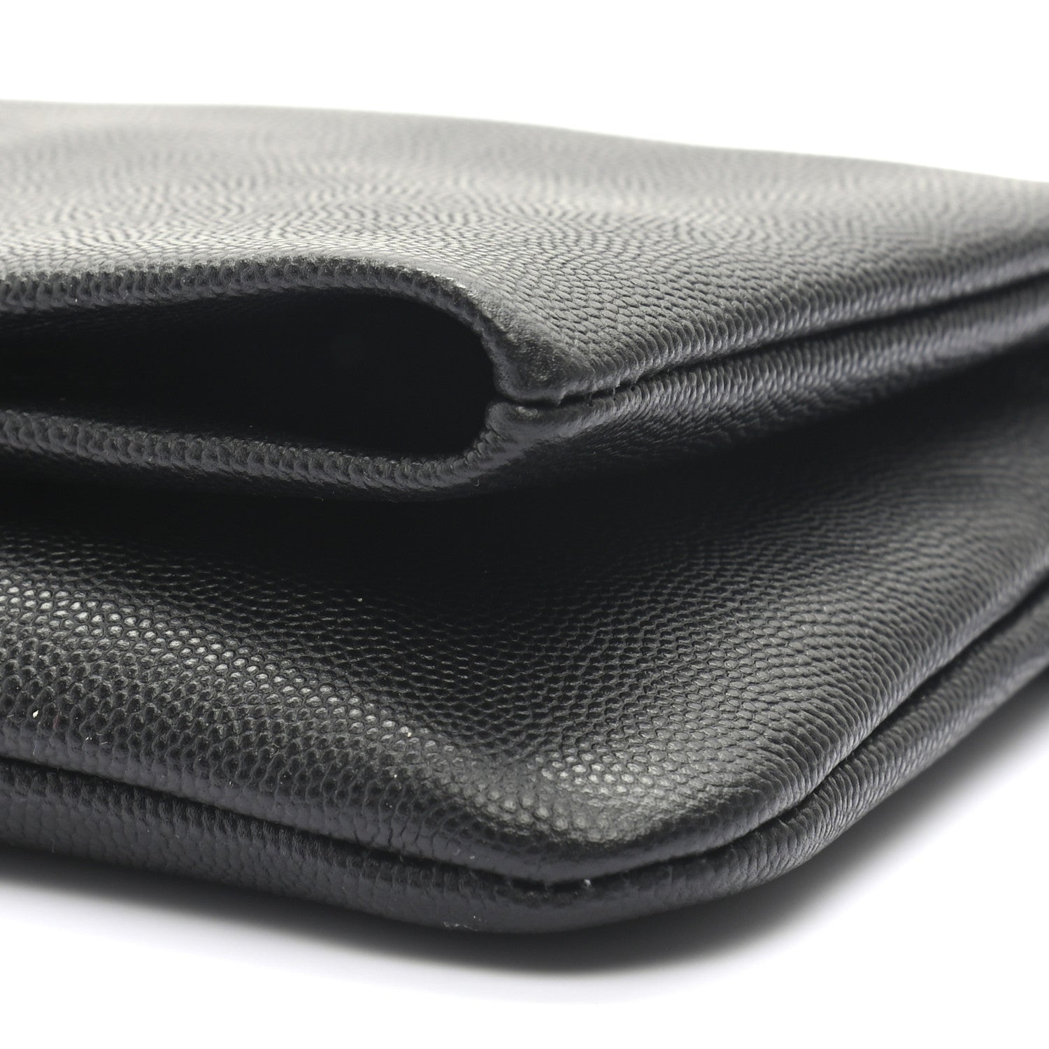 Saint Laurent Grain De Poudre West Hollywood Monogram Fold Over Clutch Black 8 of 8