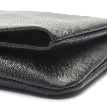 Saint Laurent Grain De Poudre West Hollywood Monogram Fold Over Clutch Black 8 of 8