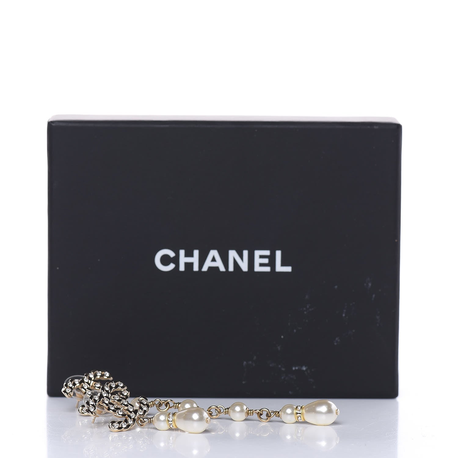 Chanel Crystal Pearl Pearls Coronation Uneven Earrings Gold 5 of 5