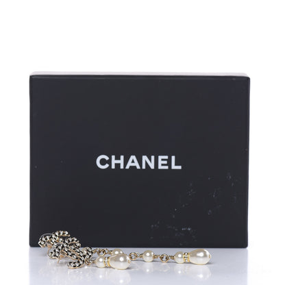 Chanel Crystal Pearl Pearls Coronation Uneven Earrings Gold 5 of 5