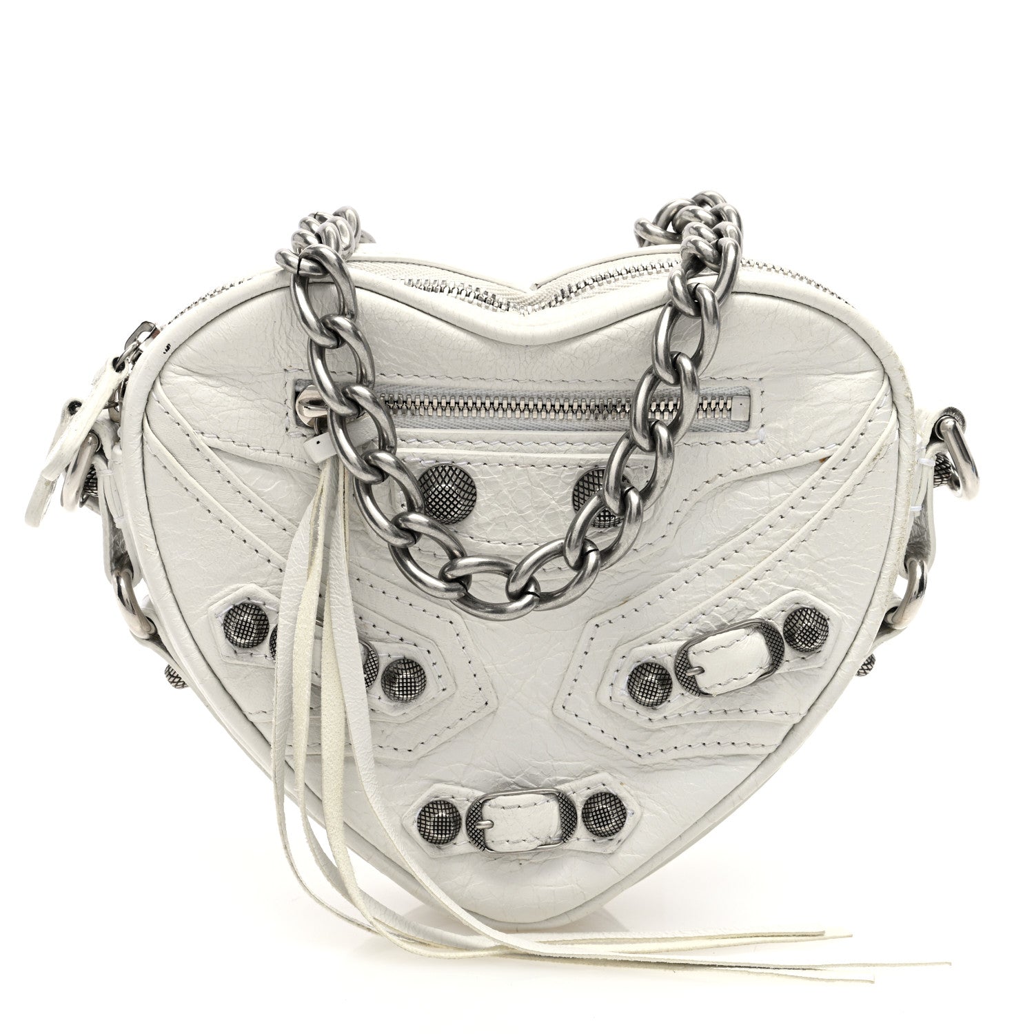 Balenciaga Agneau Arena Mini Le Cagole Heart Bag Optic White 1 of 8
