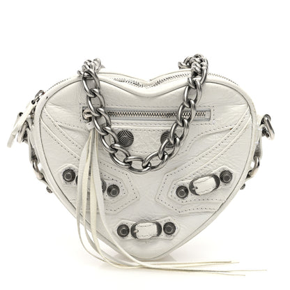 Balenciaga Agneau Arena Mini Le Cagole Heart Bag Optic White 1 of 8