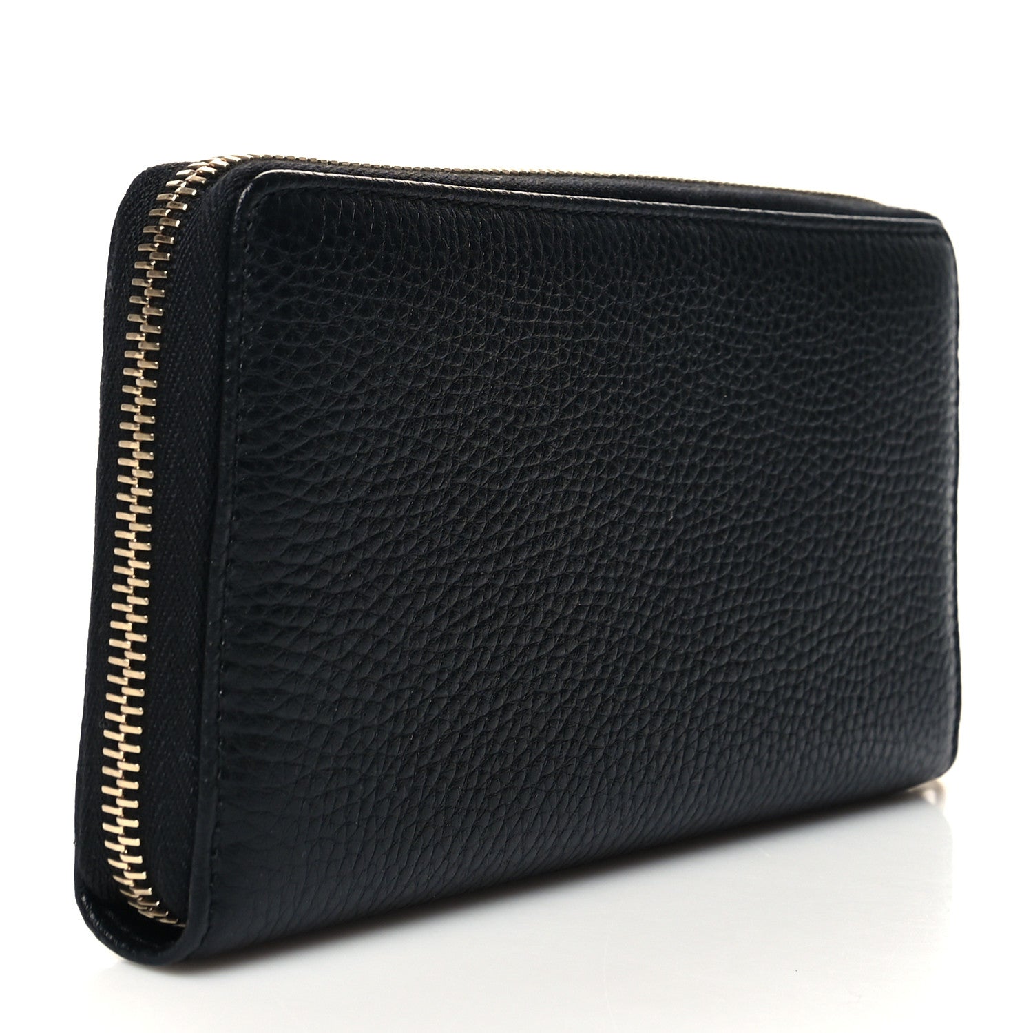 Gucci Pebbled Calfskin Soho Zip Around Wallet Black 3 of 8