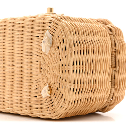 Chanel Braided Rattan Top Handle Vanity Case Beige Beige 9 of 14