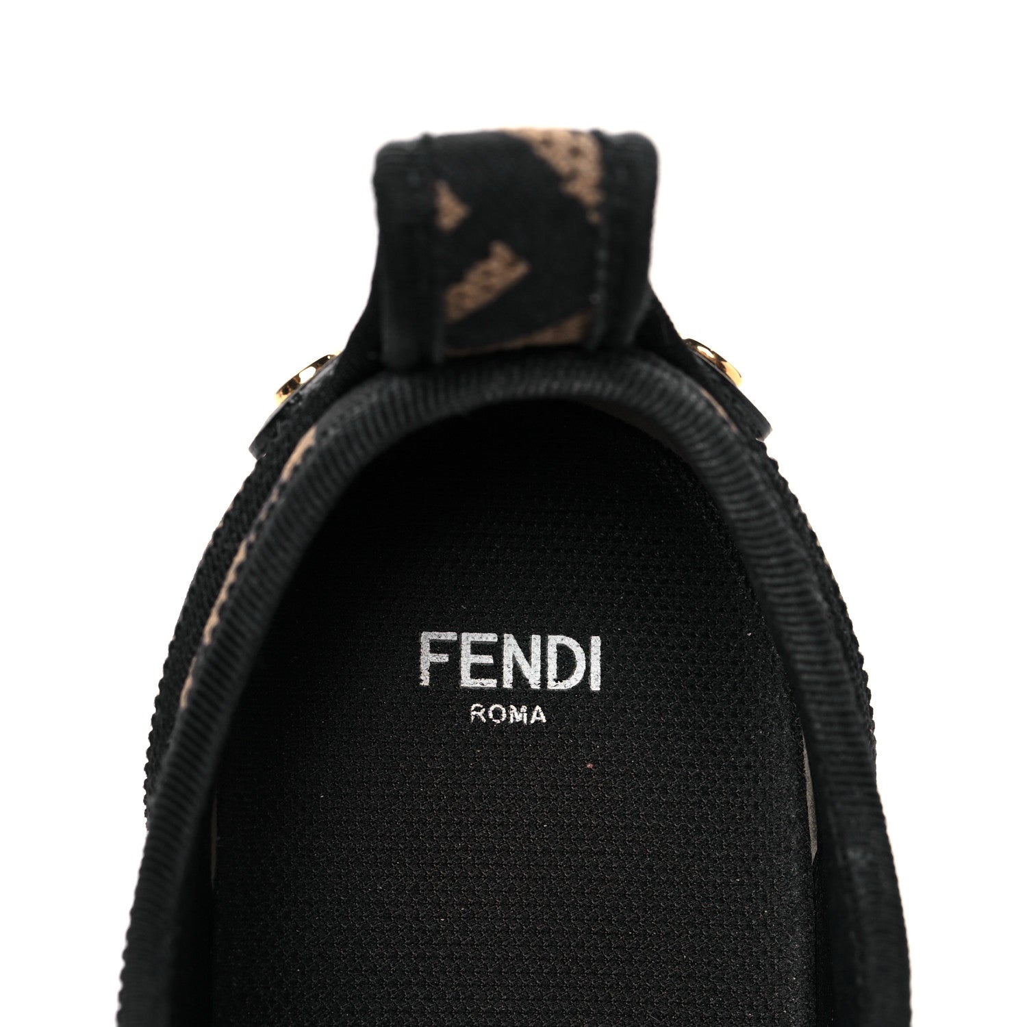 Fendi Fabric FF Micro-Perforated Rise Low Top Sneakers 40 Tobacco Black 7 of 9