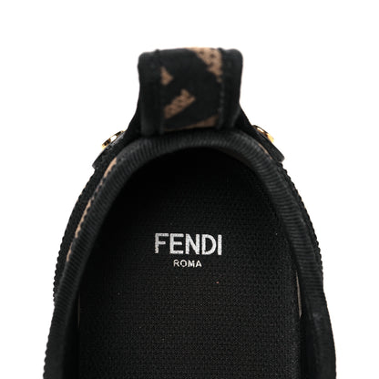 Fendi Fabric FF Micro-Perforated Rise Low Top Sneakers 40 Tobacco Black 7 of 9