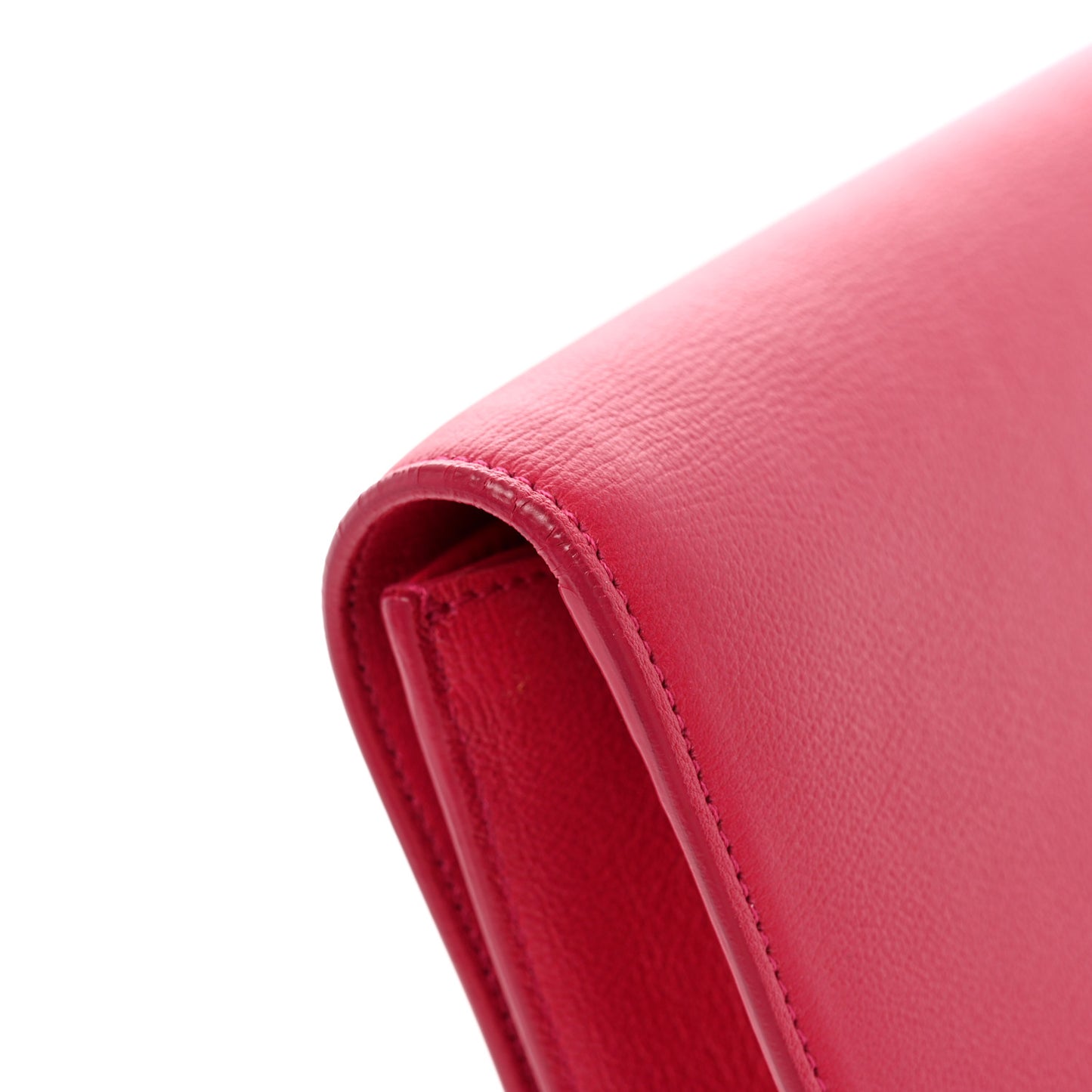 Calfskin Monogram Large Belle De Jour Clutch Lipstick Fuchsia