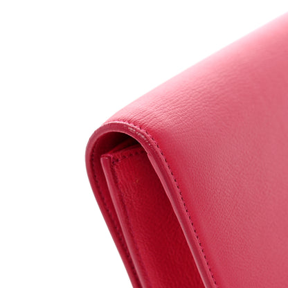 Saint Laurent Calfskin Monogram Large Belle De Jour Clutch Lipstick Fuchsia 10 of 10