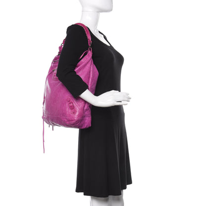 Balenciaga Agneau Rubber Covered Classic Hardware Day Hobo Amethyst 2 of 16